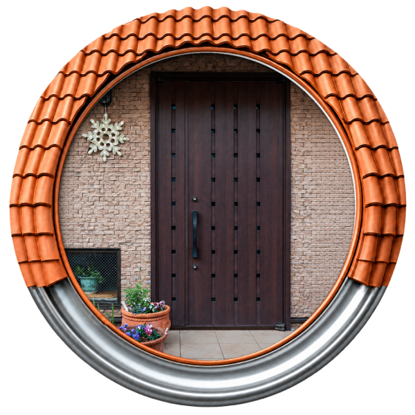 Porte d’entrée en bois installée